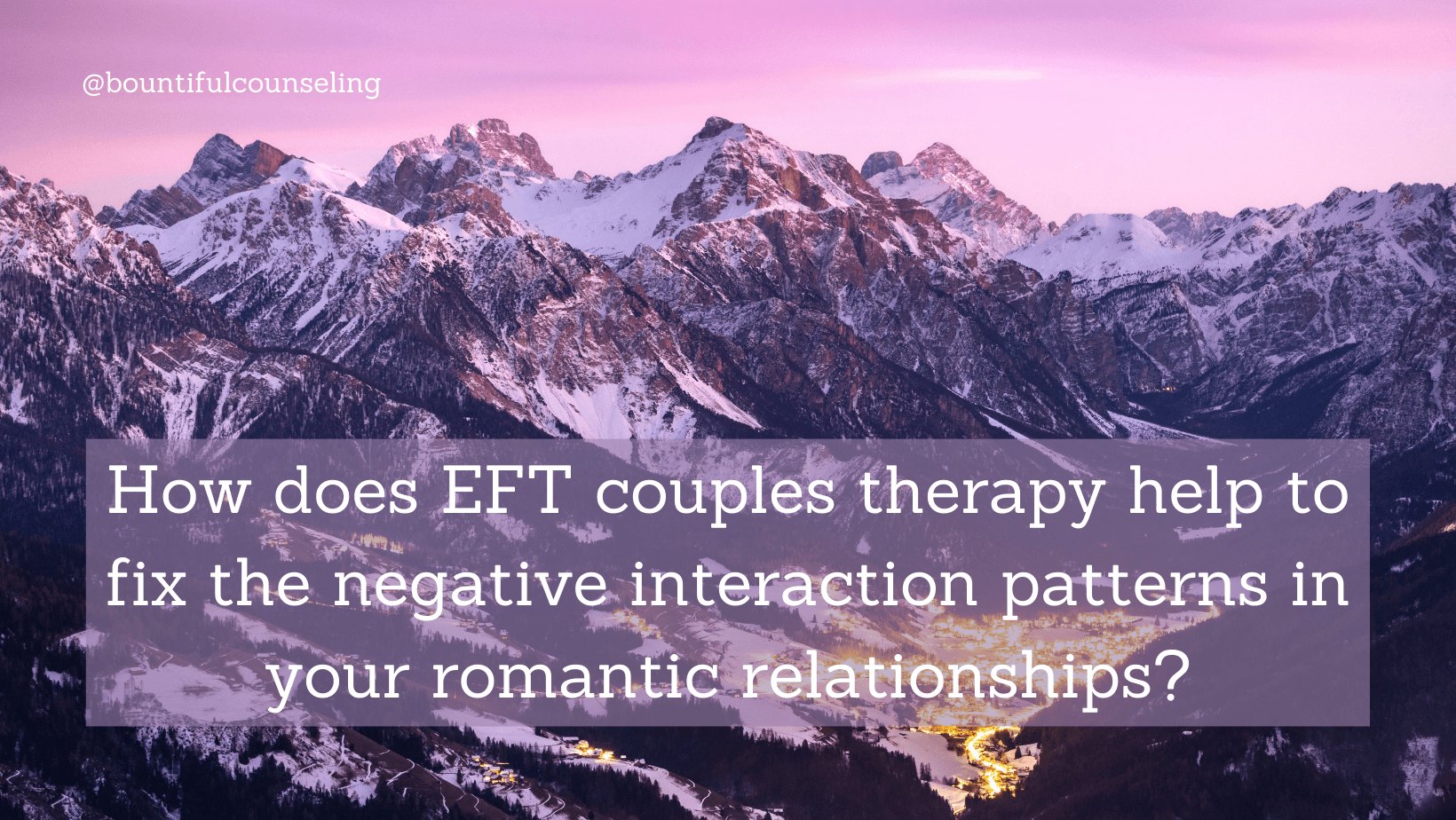 EFT couples therapy and negative interaction patterns